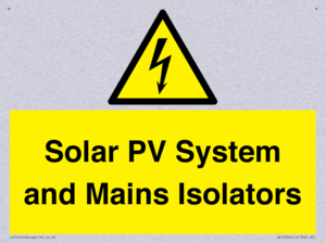 Solar PV System and Mains Isolators